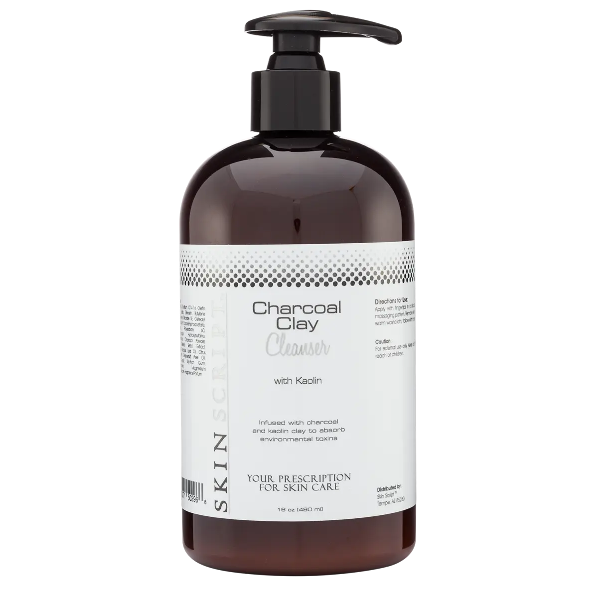 Skin Script Charcoal Clay Cleanser with kaolin for radiant, balanced skin