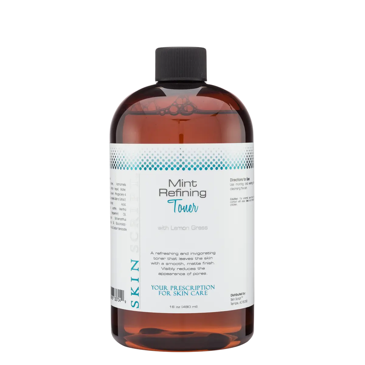 Pore-refining Mint Toner with lemongrass for refreshed and balanced skin.